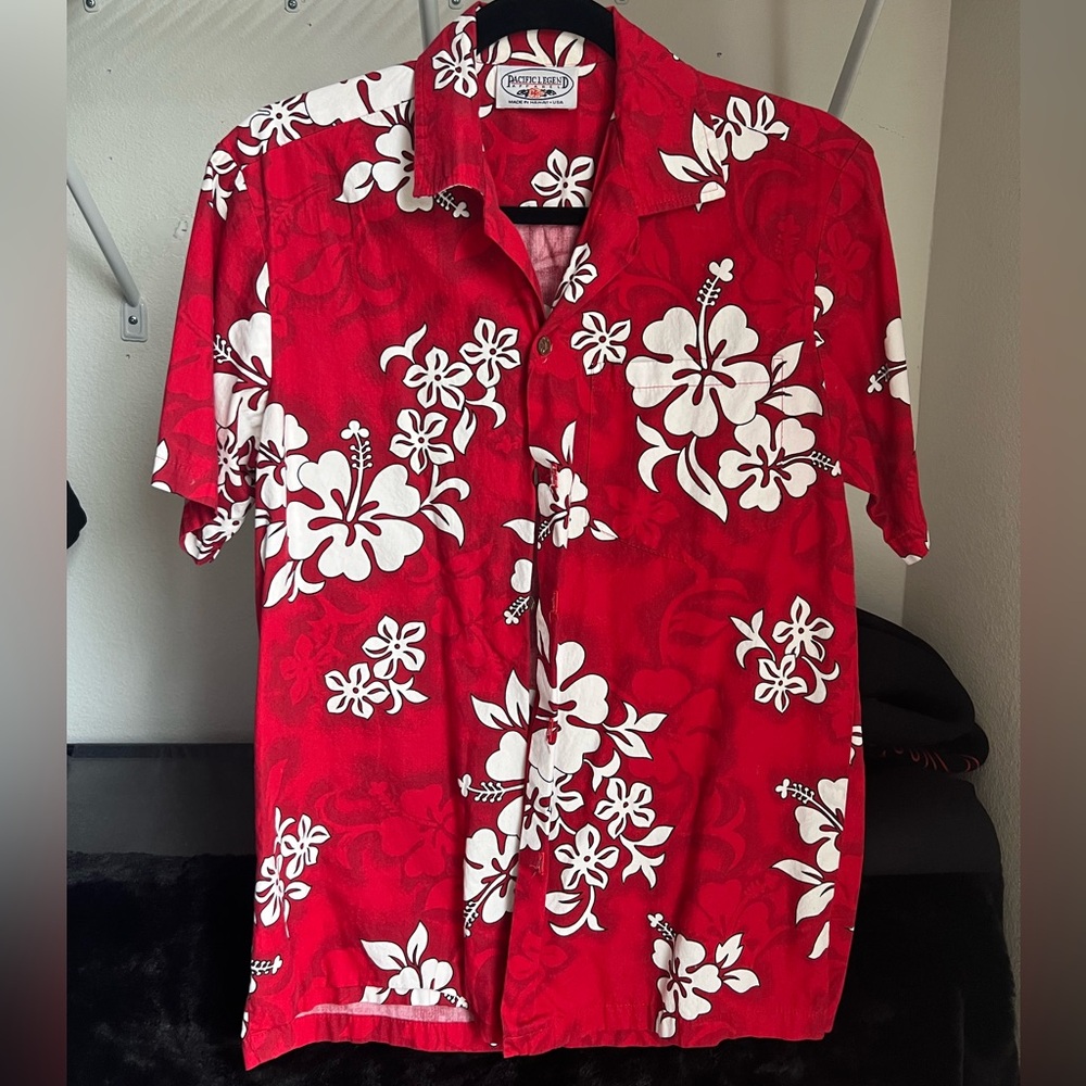 Authentic Hawaiian Red Floral Shirt